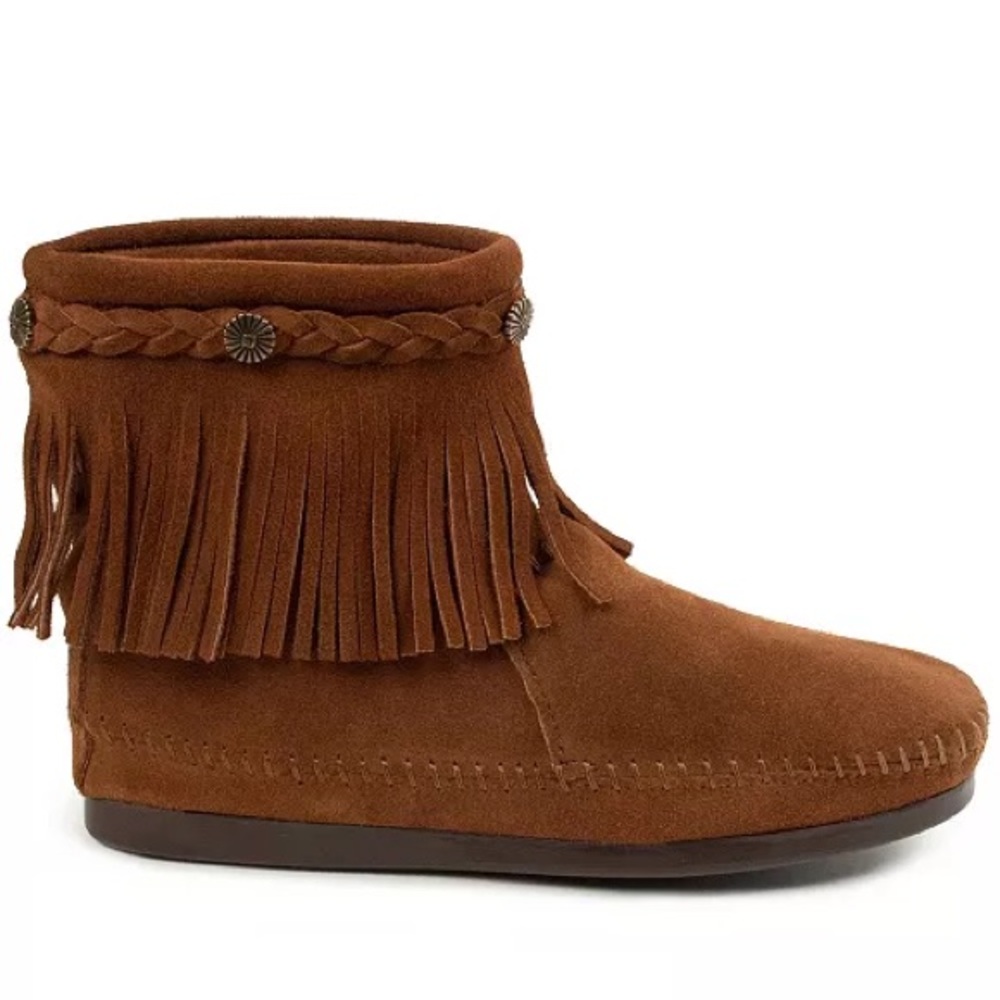 Minnetonka High Top Back Zip Boot